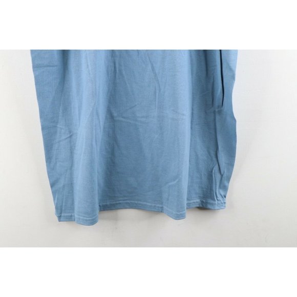 Vintage 90s Robert August Surfing Spell Out Autographed T-Shirt Blue - Picture 11 of 11